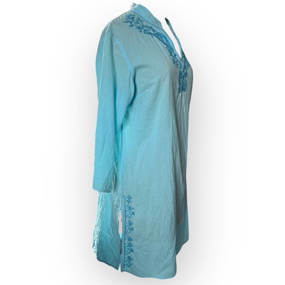 Embroidered Blue Women's Top - Picture 2 of 3